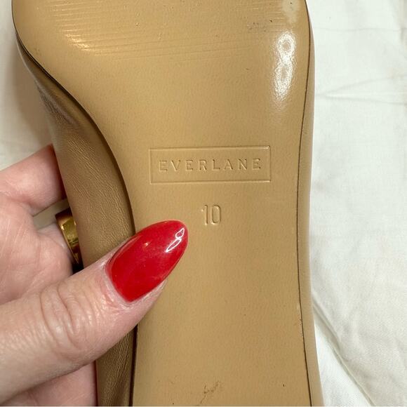 Everlane The Day Heel Light Taupe Sz 10 Block Heel Ballet Inspired NEW w/o Box - Picture 4 of 5